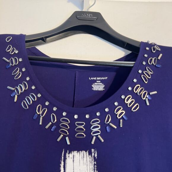 Lane Bryant Sleeveless T-Shirt Woman's 18/20 Cross Graphic Metal Enhancements - Picture 3 of 10